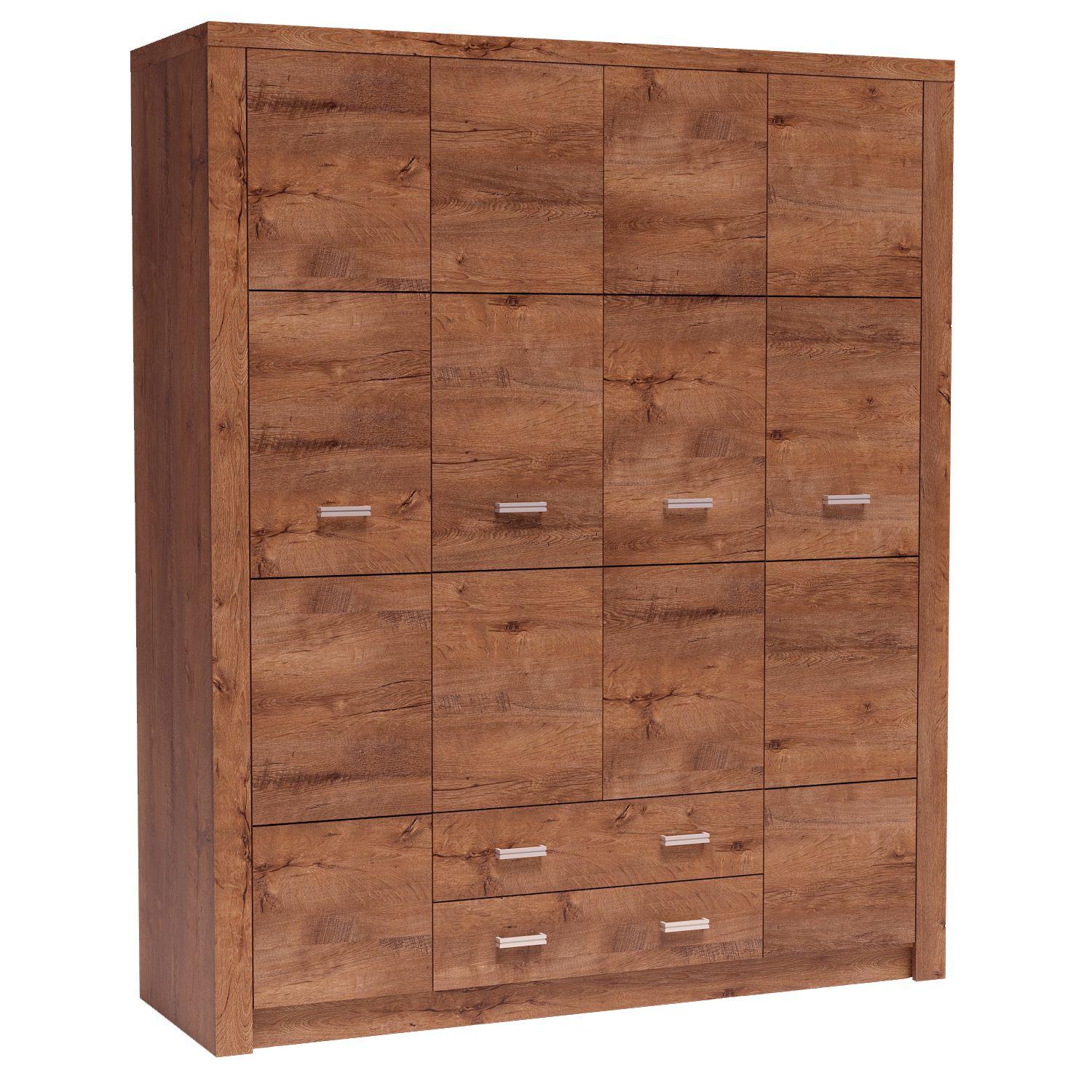DREHTÜRENSCHRANK ZERI 178/214/58 cm 4-türig Braun - Braun, Holzwerkstoff (178/214/58cm) - MASSENO