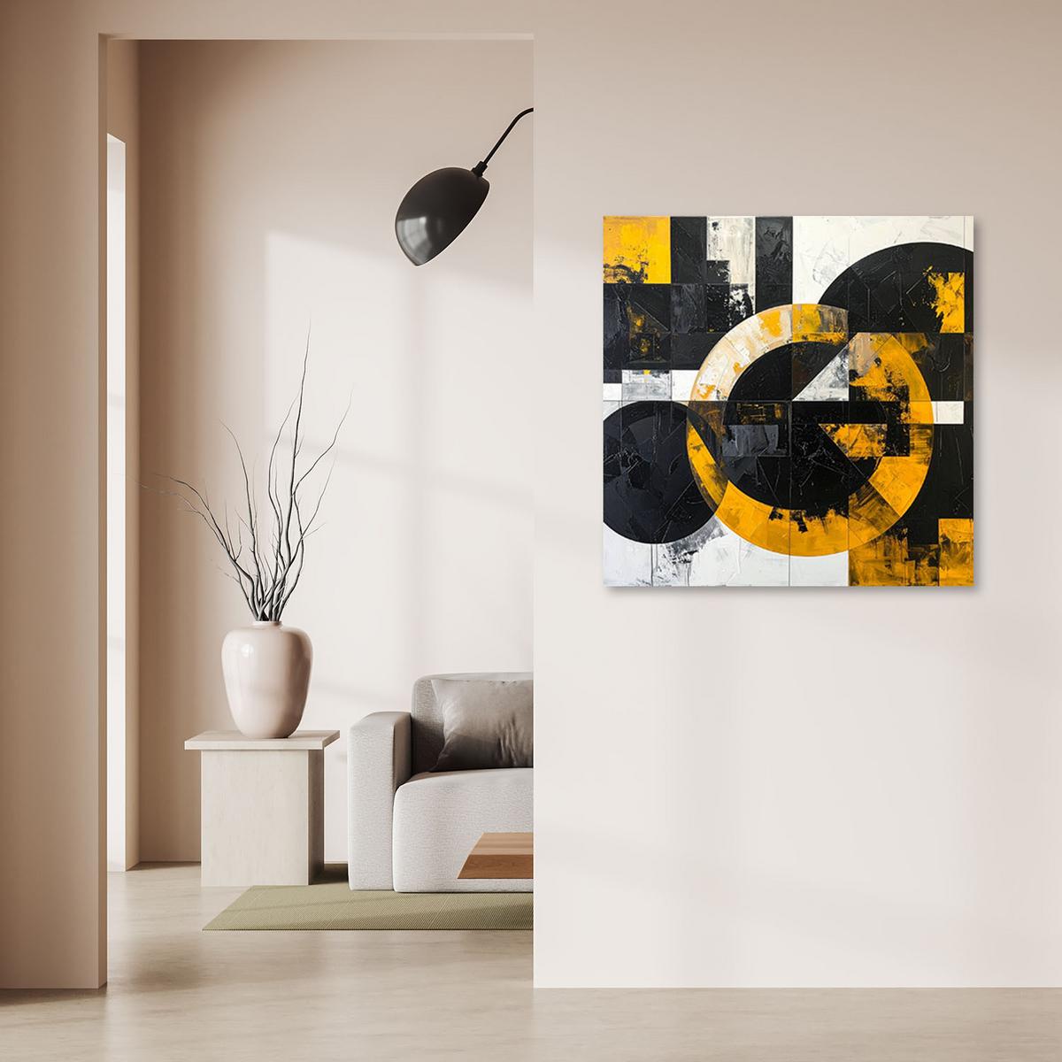 LEINWANDBILD 3D und geometrisch 60x60cm - Gelb, Textil (60/60cm) - Feeby