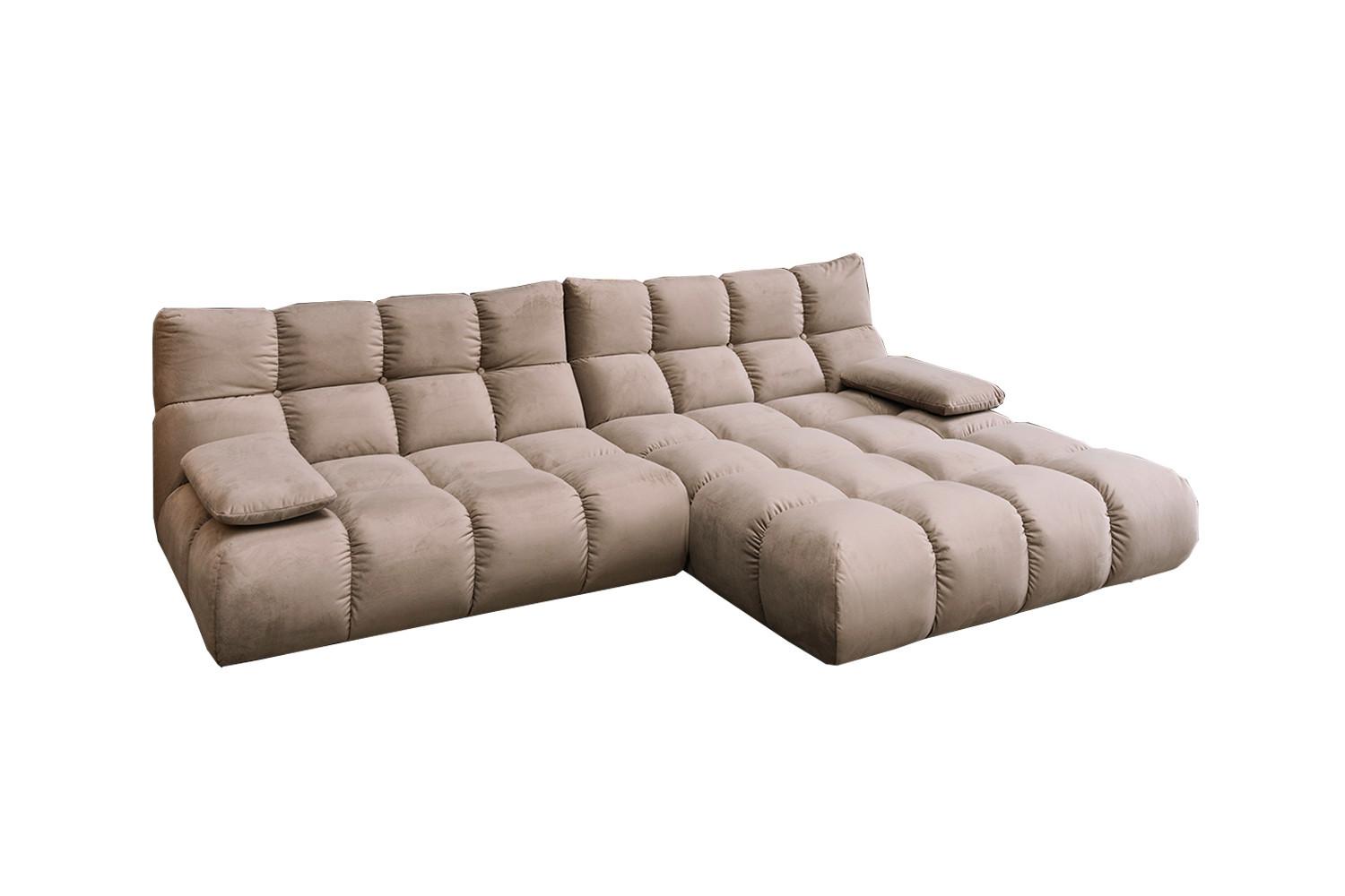 ECKSOFA VIVIEN Braun Velvet - Schwarz/Braun, Kunststoff/Textil (290/178cm) - KAWOLA