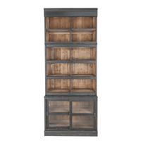 BÜCHERREGAL aus Massivkiefer H240 cm - AMSTERDAM - Schwarz, Holzwerkstoff (45/240/45cm) - Signature