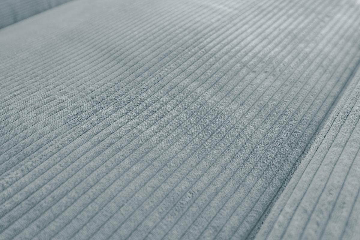 ECKSOFA LAISKA Hellblau Cord - Schwarz/Hellblau, Textil/Metall (282/177cm) - KAWOLA