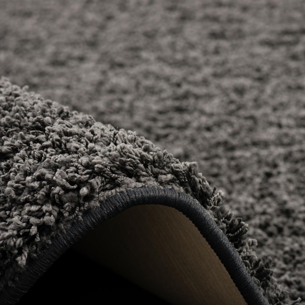 LUXUS HOCHFLOR LANGFLOR TEPPICH MILANO RUND - Anthrazit, Textil (160/160cm) - Snapstyle