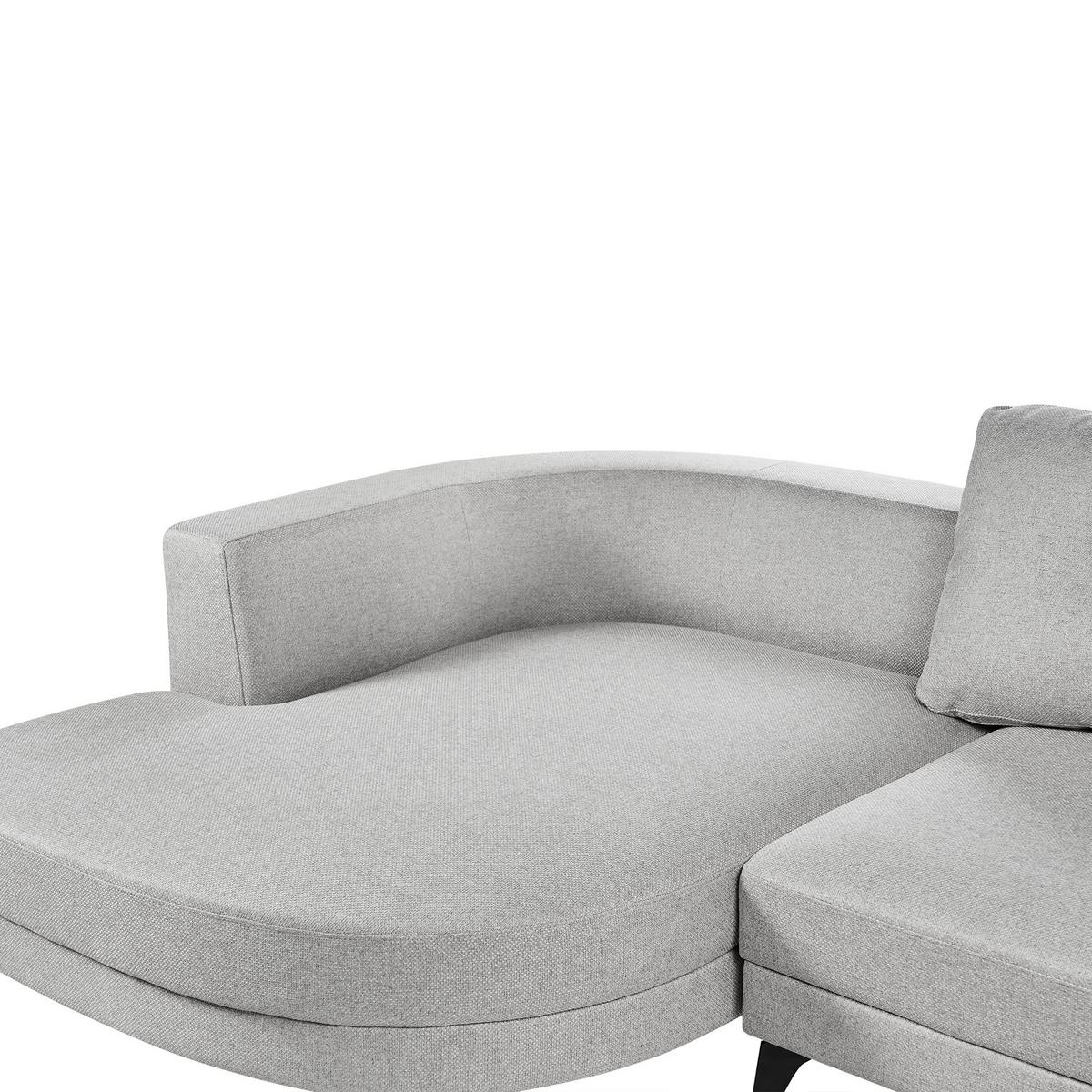 ECKSOFA 3-Sitzer Kunstleinen Grau rechtsseitig Yuri - Grau, Textil (262/151cm) - Beliani