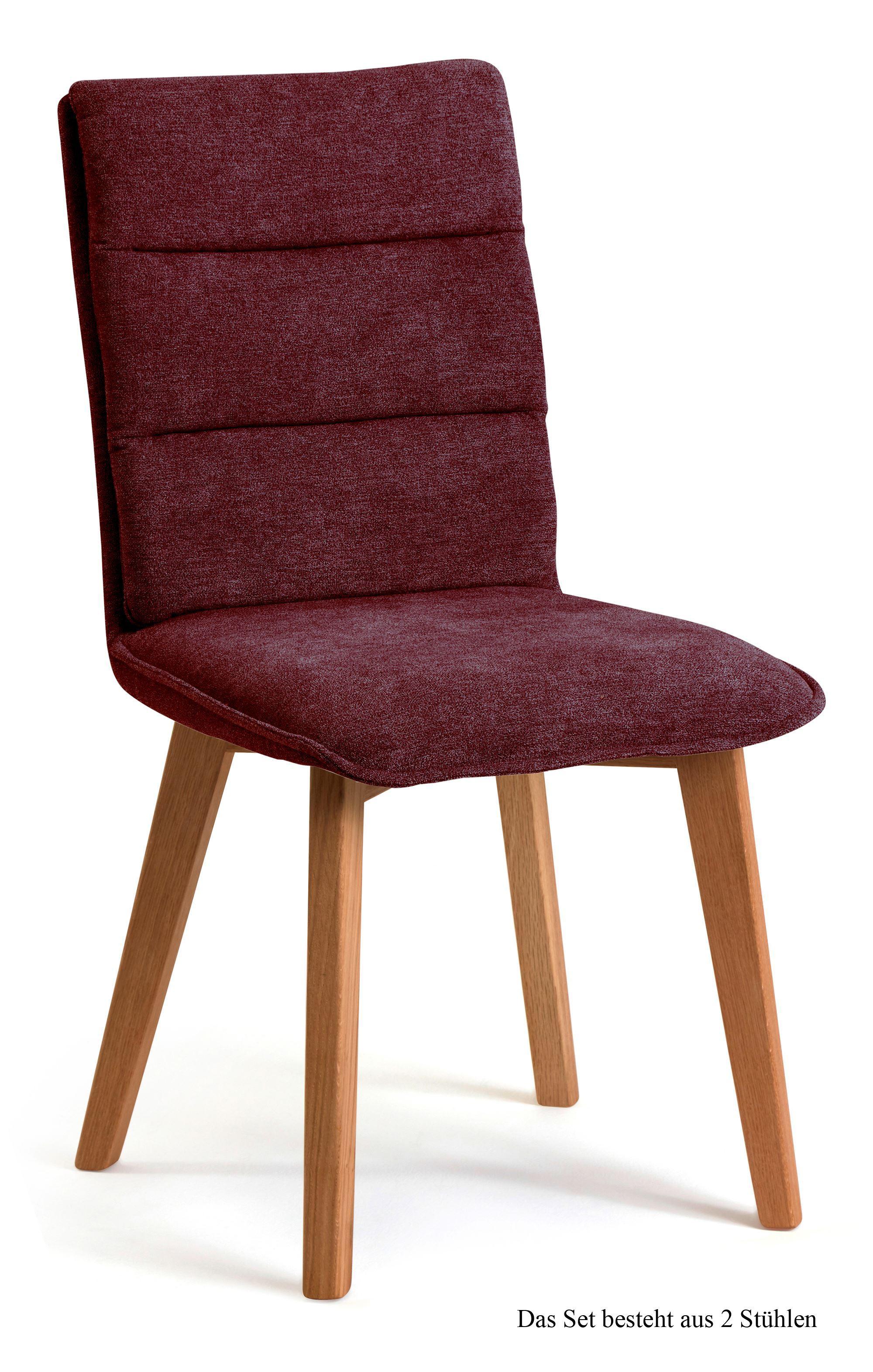 ESSZIMMERSTUHL (2er-Set) Darija 47x92x60 Eiche geölt/Marsala - Eichefarben/Brombeere, Kunststoff (60/92/47cm) - 58aufmkessel
