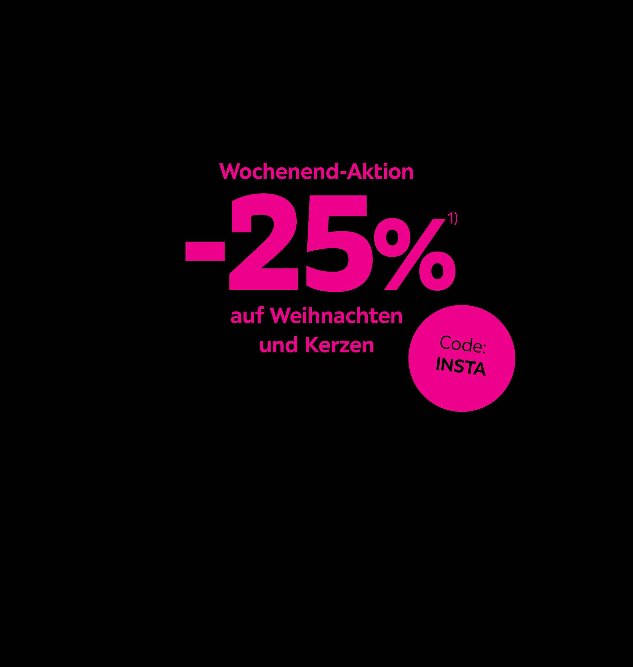 25% auf Weihnachten und Kerzen