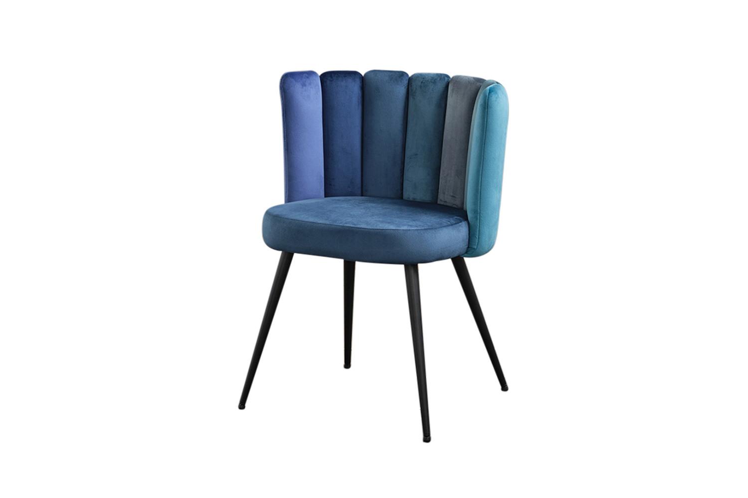 ESSZIMMERSTUHL JADA Blau Velvet - Blau, Kunststoff/Textil (59/86/55cm) - KAWOLA