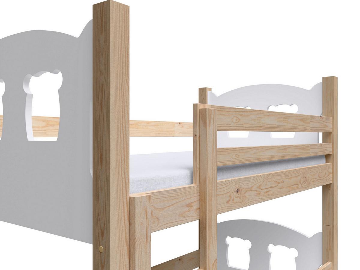 ETAGENBETT LEONE mit Bettkasten 80x180 cm Kieferfarben - Weiß/Kieferfarben, Holz (80/180cm) - MASSENO