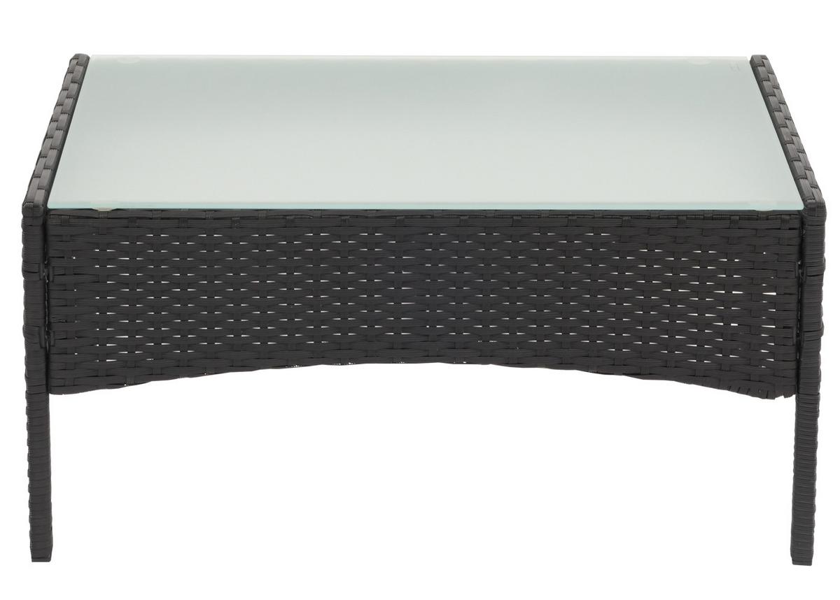 POLY-RATTAN GARTENTISCH rechteck Schwarz - Schwarz, Kunststoff (48/79/38cm) - MCW
