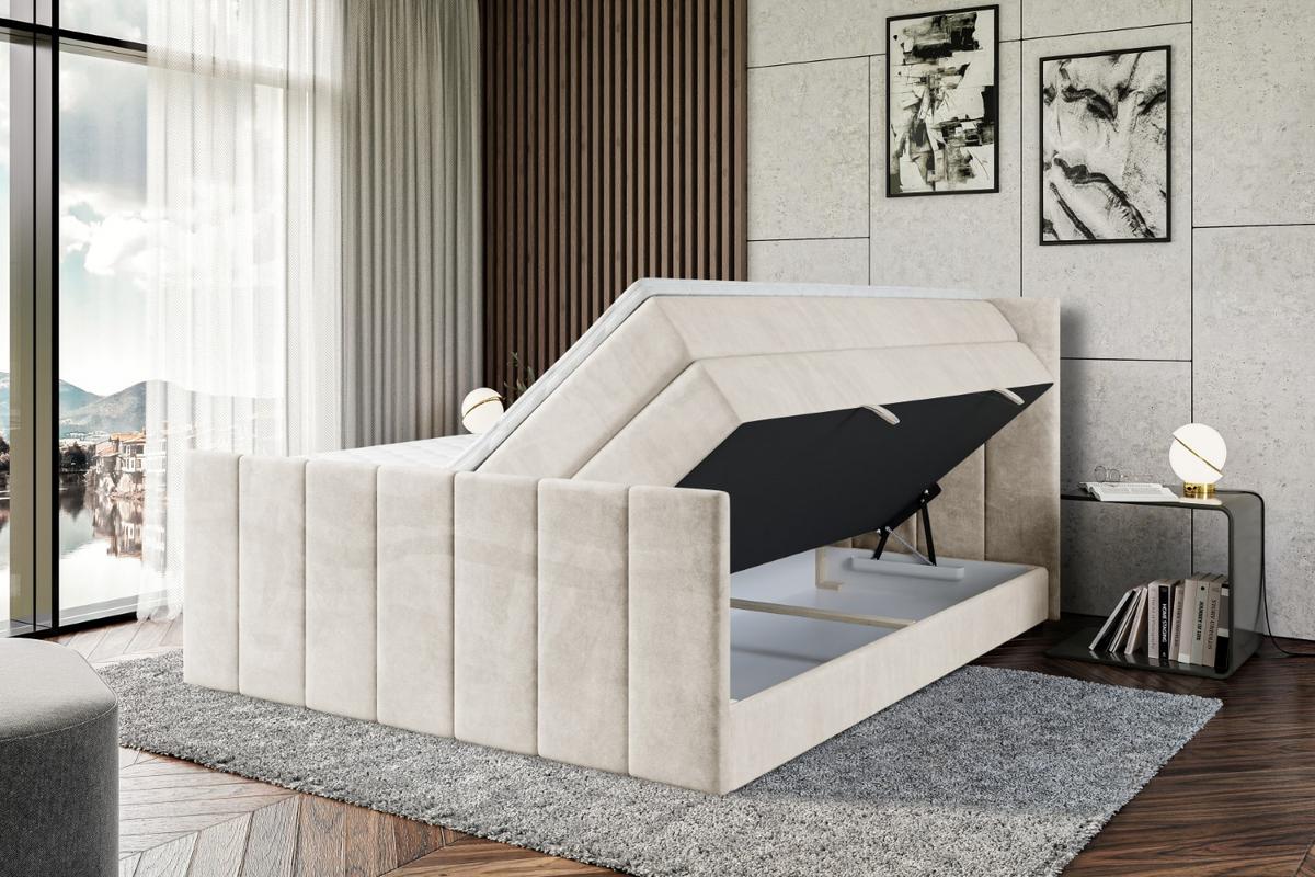 BOXSPRINGBETT MOETI-Z KING - 140x200 - H3/H4 - Creme - Creme, Holzwerkstoff (140/200cm) - ALTDECOR