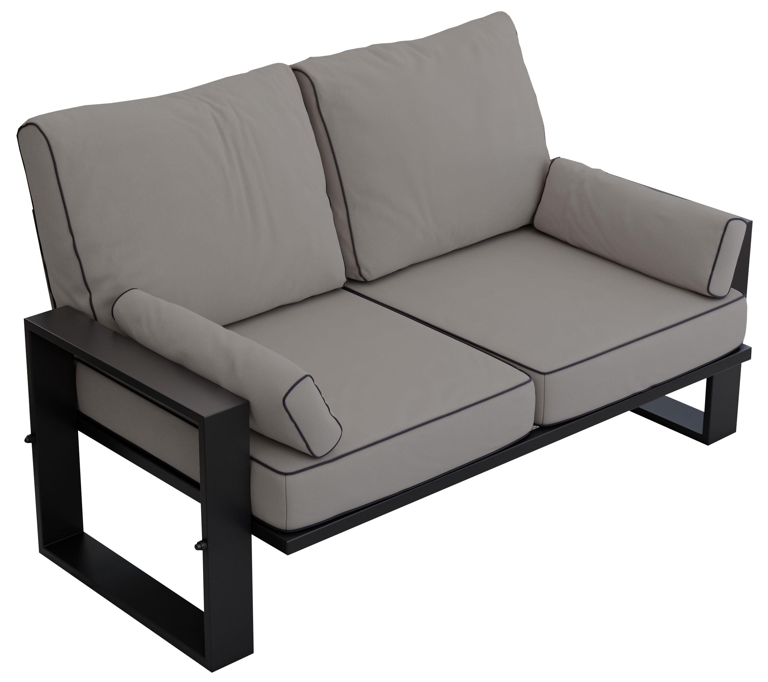 LOUNGESOFA Elba 2 Sitzer - Grau - Grau, Textil (150/90/87cm) - MKS
