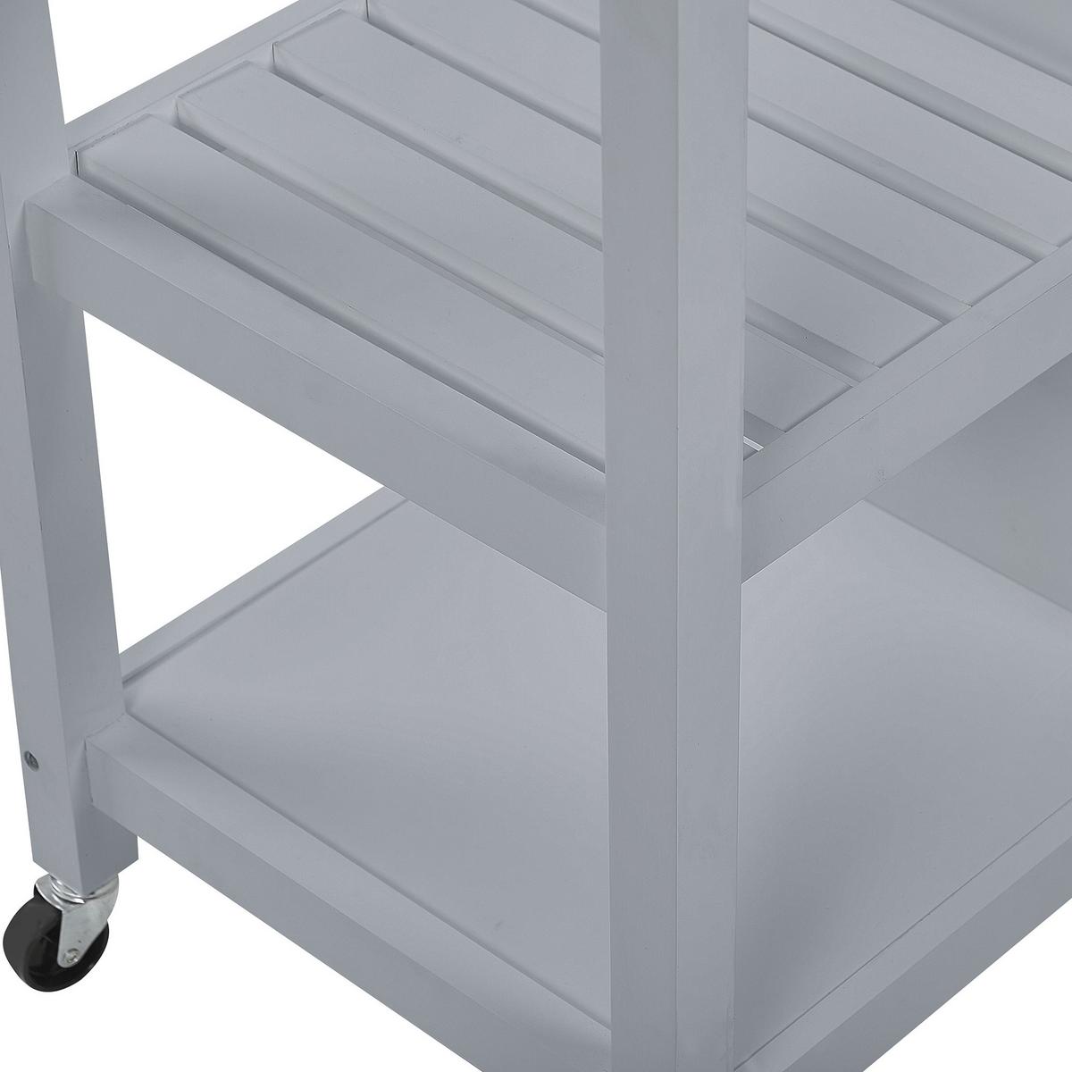 SERVIERWAGEN Grau Genoa - Dunkelgrau/Braun, Holzwerkstoff (80/88/43cm) - Beliani