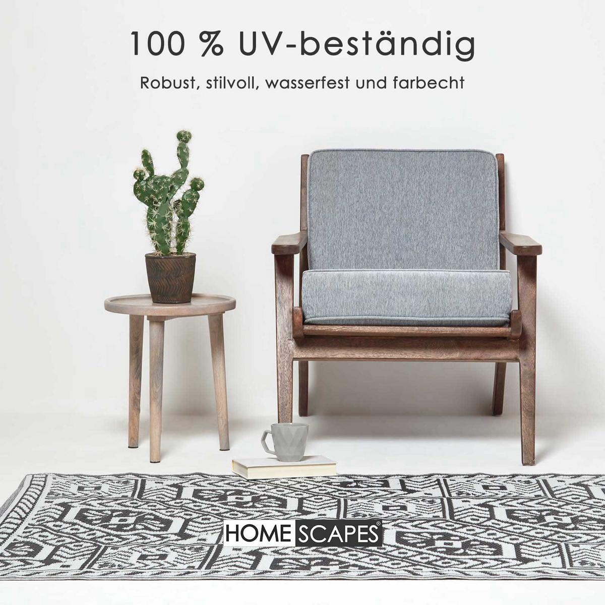 OUTDOORTEPPICH Ethno-Muster 120/180 cm - Schwarz, Kunststoff (122/182cm) - Homescapes