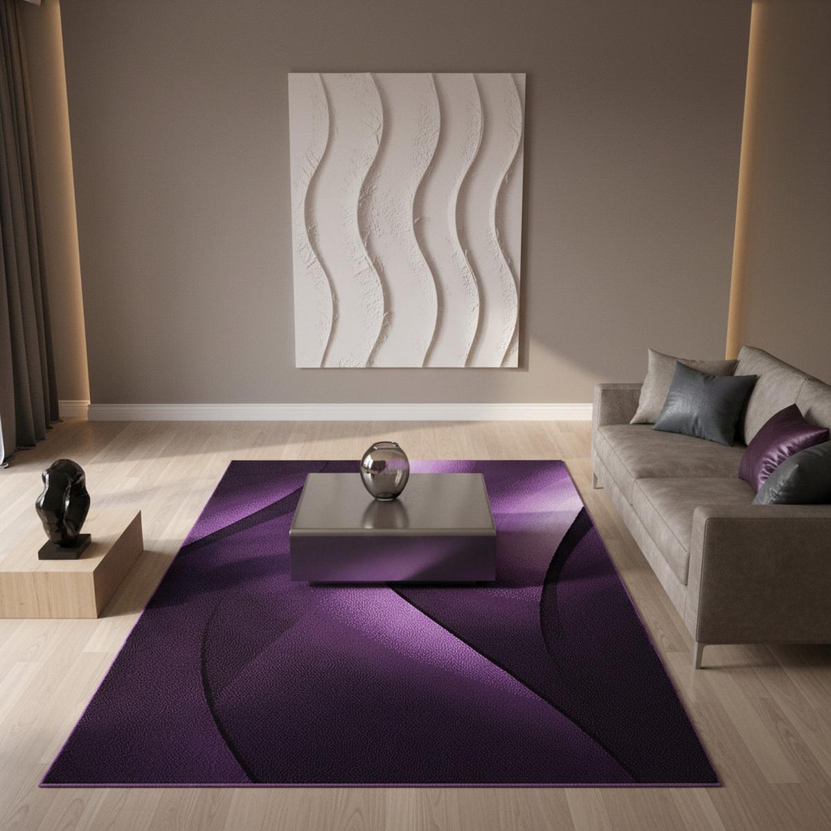 TEPPICH Kurzflor INN in Violett, mit Farbverlauf, 280 x 370 cm - Lila, Textil (370/280cm) - KADIMA DESIGN