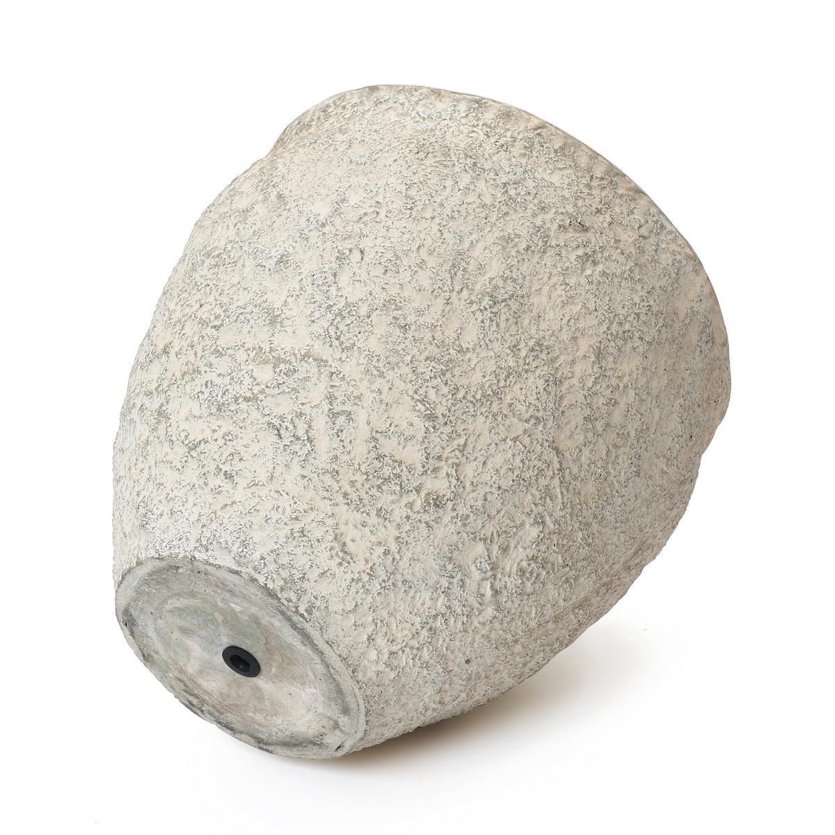 PFLANZKÜBEL in Betonoptik, hellgrau, Ø 42 × H 37 cm - Weiß, Naturmaterialien (39cm)