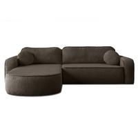 ECKSOFA VENUS mit Schlaffunktion und Bettkasten, Poso 06 - Dunkelbraun, Textil (275/178cm) - Lookway