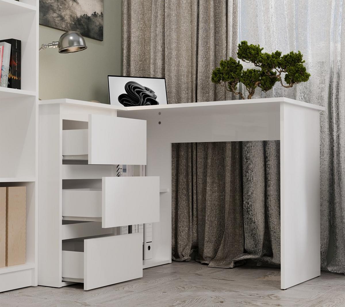 SCHREIBTISCH Weiß 120/75/49 - Weiß, Holzwerkstoff (90/50/75cm) - RAUMHIRSCH FURNITURE