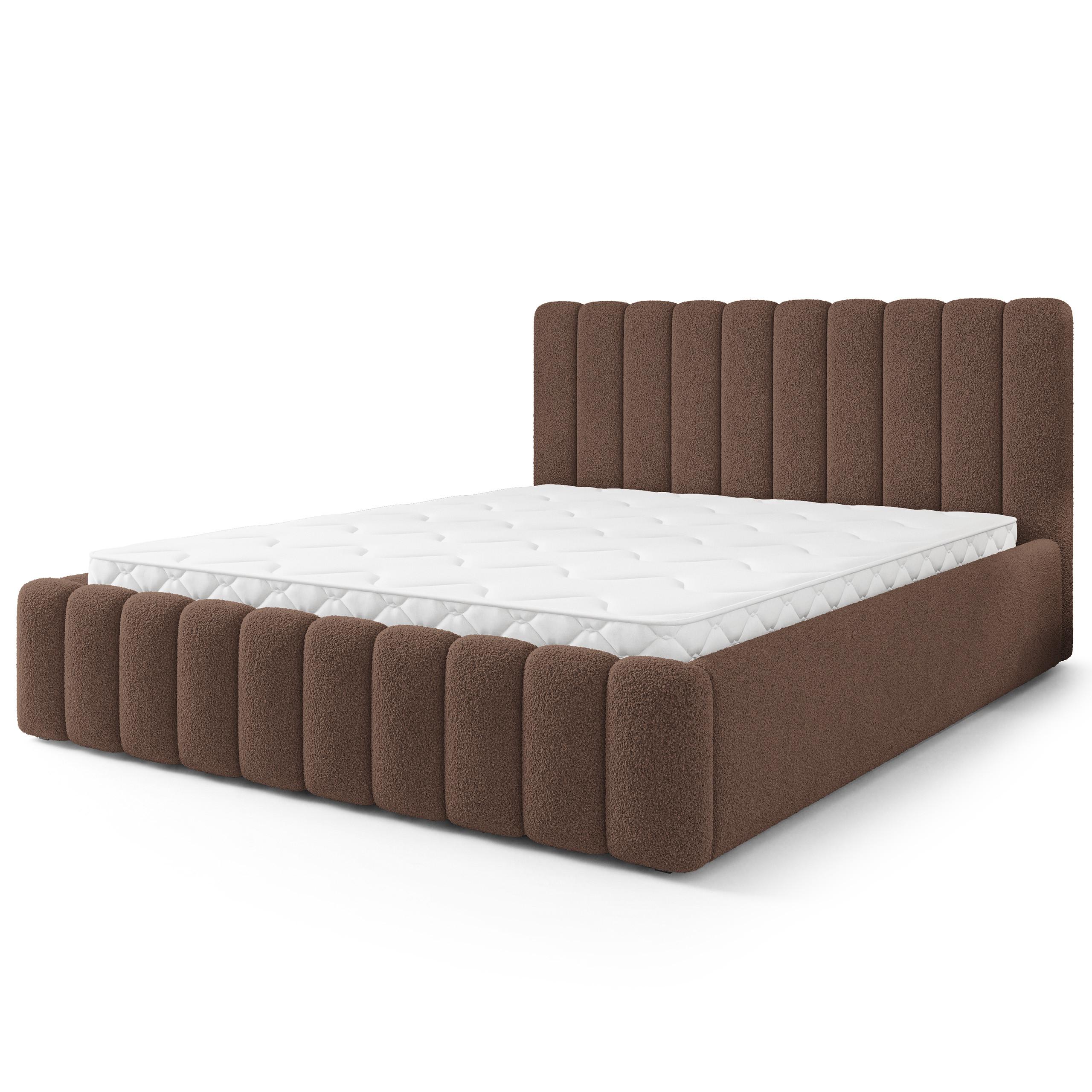 POLSTERBETT DINESE Q 140x200 cm mit Bettkästen - Braun - Braun, Holz (140/200cm) - MASSENO