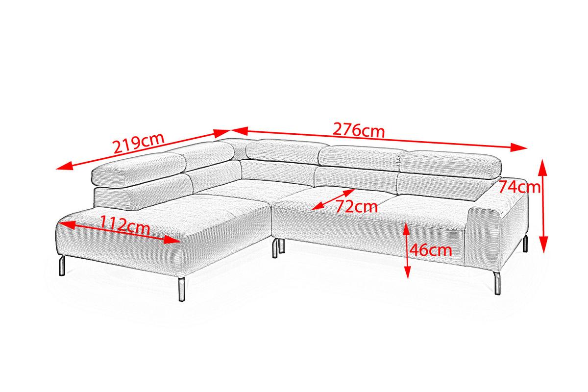 ECKSOFA DELIA Grün Cord - Schwarz/Olivgrün, Textil/Metall (276/219cm) - KAWOLA