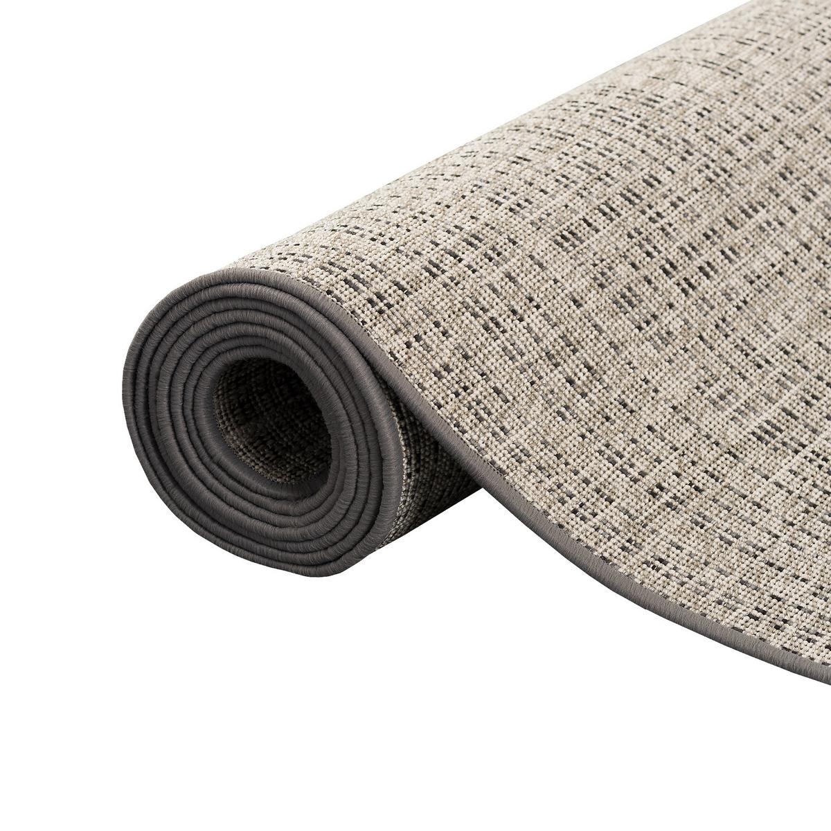 SISAL-OPTIK DESIGNER FLACHGEWEBE TEPPICH PURE MELIERT - Grau, Textil (160/200cm) - Snapstyle