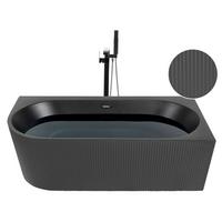 ECKBADEWANNE 80x170x60 cm schwarz Gocta - Schwarz, Kunststoff (80/60/170cm) - Beliani