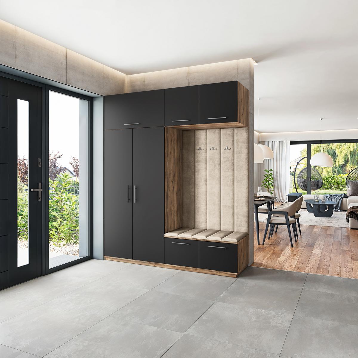 GARDEROBENSCHRANK REMA 200/240/60 cm Modern Eichefarben - Eichefarben/Beige, Holzwerkstoff (200/240/60cm) - MASSENO