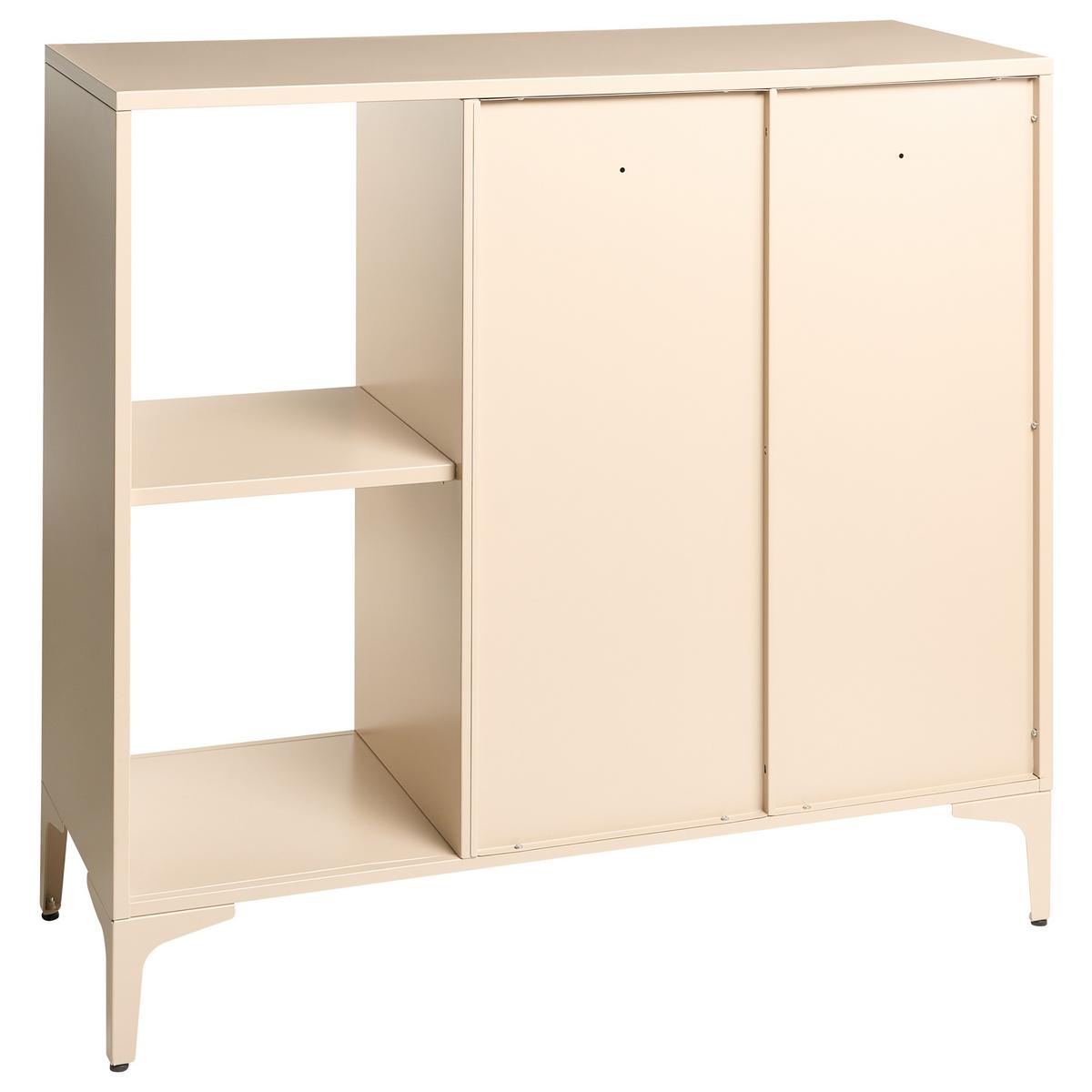 SIDEBOARD mit 2 Türen Metall Beige Ardura - Beige, Metall (110/101/40cm) - Beliani