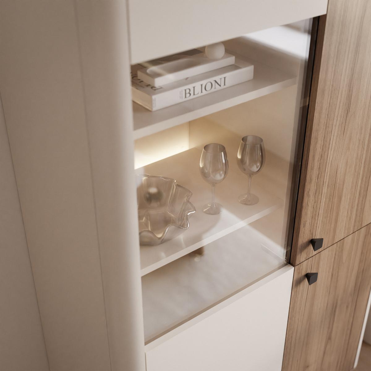 VITRINE BELLAGIO - Kaschmir, Holzwerkstoff (88/156/40cm) - Idohome