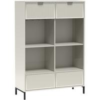 VITRINE Linna mit Schublade 105 cm kaschmir - Kaschmir/Schwarz, Holzwerkstoff/Metall (105/150/41cm) - Beautysofa
