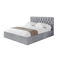 POLSTERBETT mit Bettkasten und Lattenrost, Boxbett ohne Matratze - RENO 180x200 Hellgrau - Hellgrau, Holzwerkstoff/Textil (180/200cm) - ALTDECOR