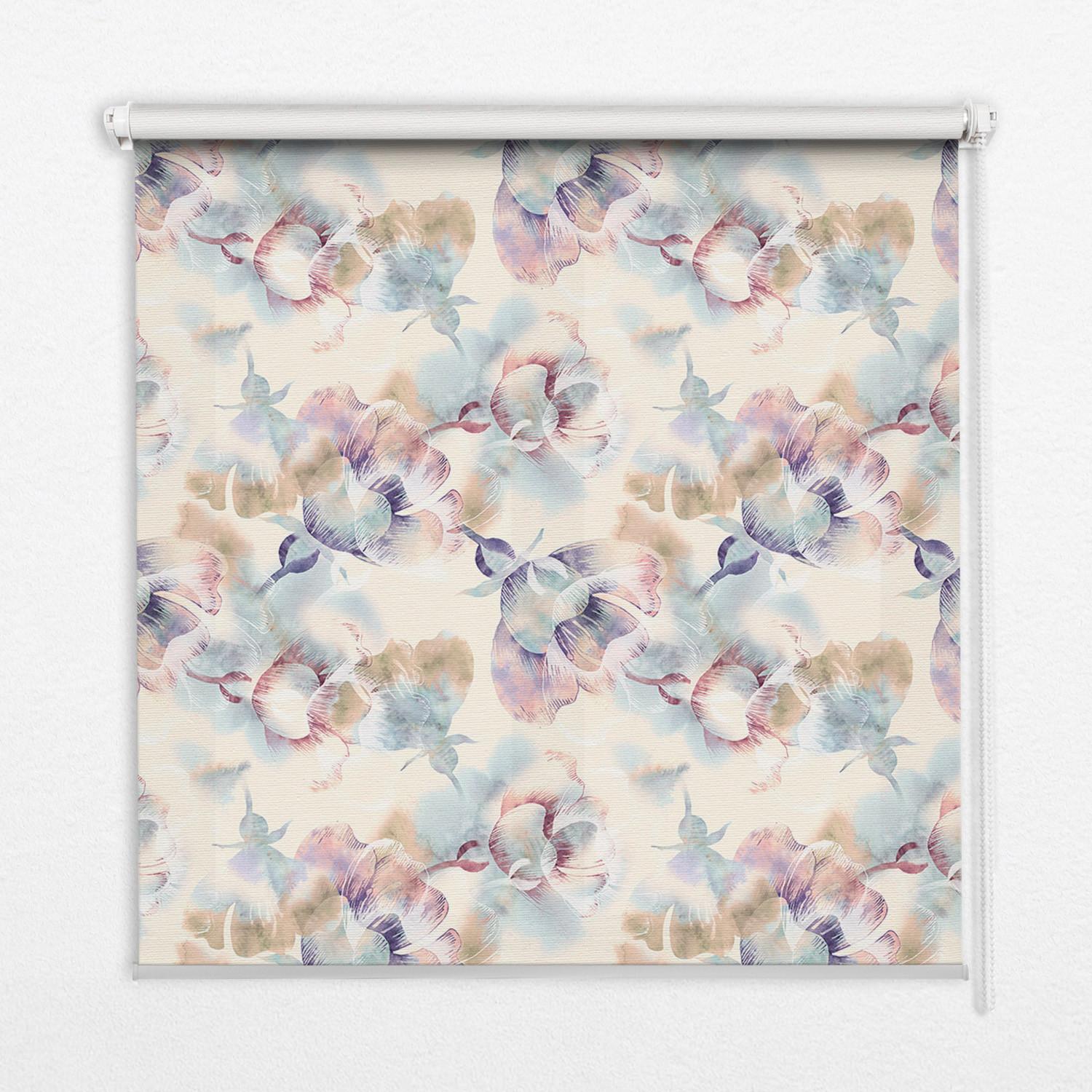 INNENROLLO - Fensterrollo - Rollo - 60x40 cm - Bunte bemalte Blumen - Violett, Kunststoff (60/140/0.5cm) - TULUP
