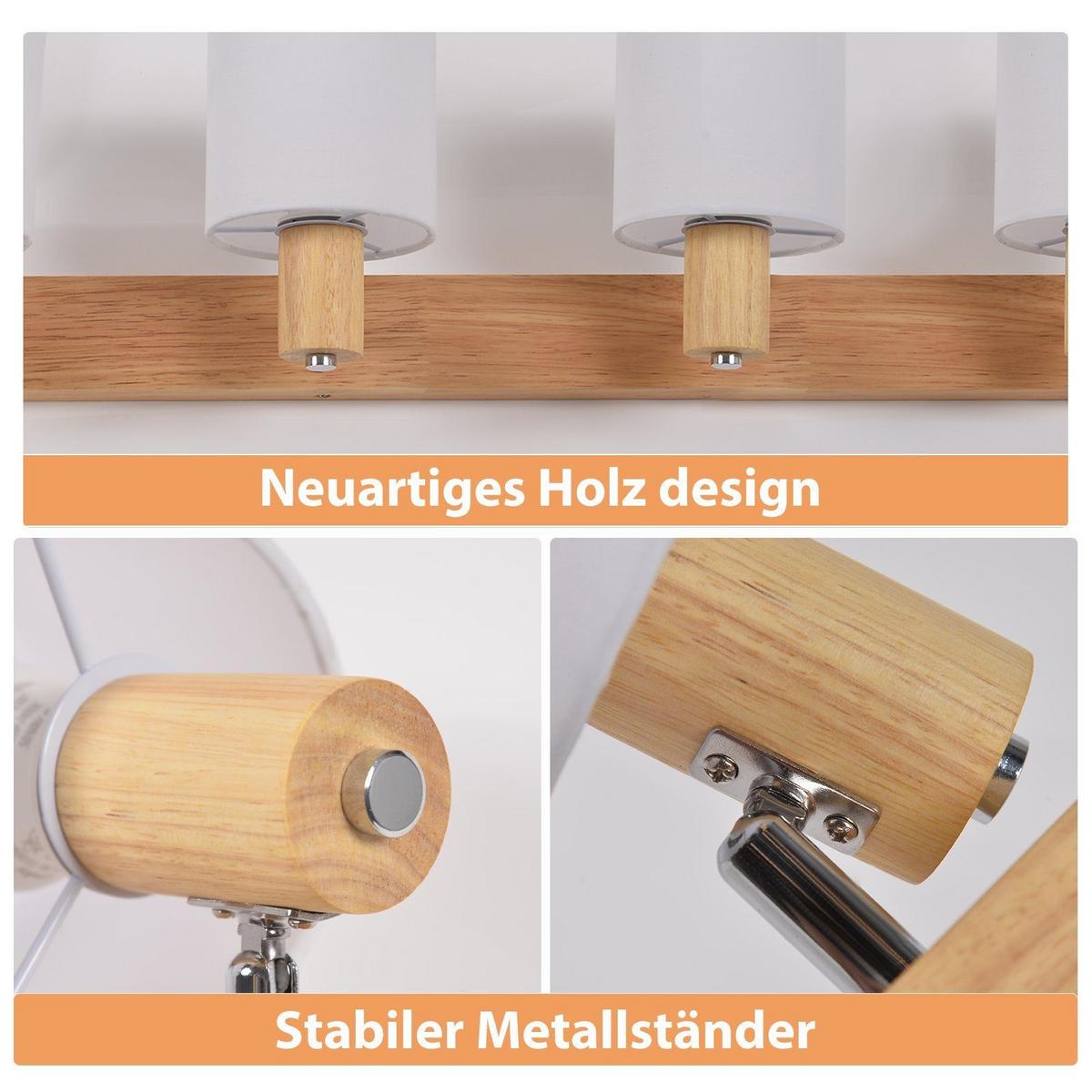 DECKENSTRAHLER Brand 4-flammig 70/11/21 cm - Braun, Textil (70/11/21cm) - Nettlife