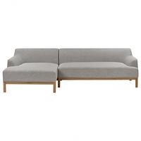 ECKSOFA 3-Sitzer Stoff Hellgrau rechtsseitig Sosjo - Hellgrau, Textil (251/132cm) - Beliani