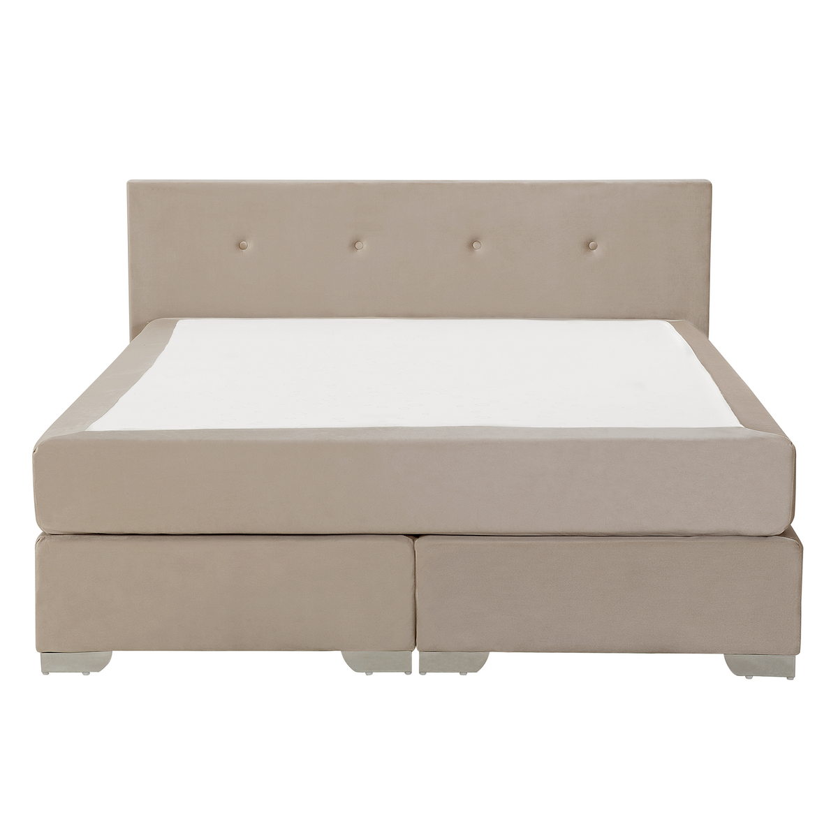 BOXSPRINGBETT 160/200cm Helles Beige Consul - Beige, Textil (160/200cm) - Beliani