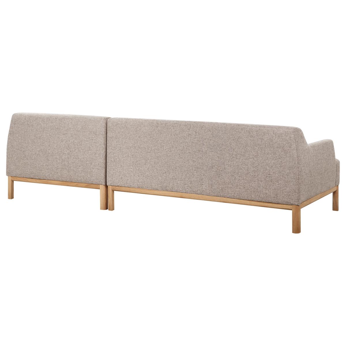 ECKSOFA 3-Sitzer Stoff Hellbraun linksseitig Sosjo - Hellbraun, Textil (251/132cm) - Beliani