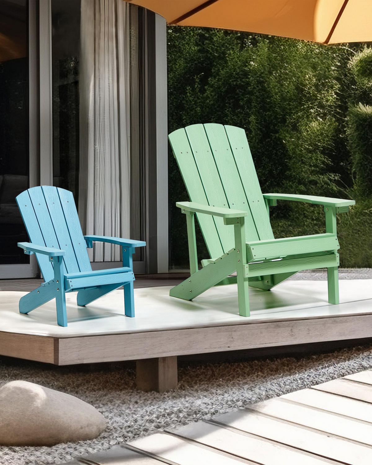 GARTENSTUHL Holzwerkstoff Hellgrün Adirondack - Grün, Kunststoff (75/88/88cm) - Beliani
