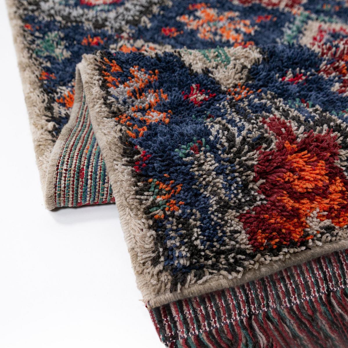 HOCHFLORTEPPICH mit Fransen TAFRAUT, im Berber-Stil, Marineblau, 200 x 300 cm - Blau, Textil (300/200cm) - KADIMA DESIGN