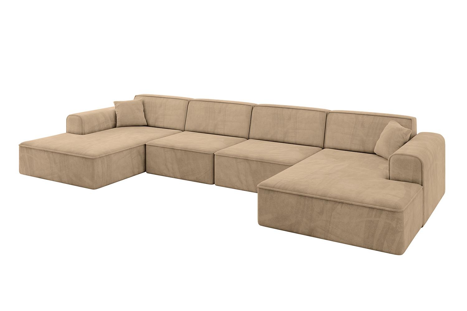 WOHNLANDSCHAFT IREA-U2-v3 - 388x171x79 cm Beige - Beige, Holzwerkstoff/Textil (388/79/171cm) - ALTDECOR