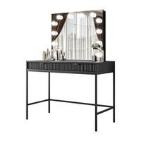 SCHMINKTISCH MIT SPIEGEL CORTADO ELITE SCHWARZ - Schwarz, Holzwerkstoff (104/78/50cm) - Lookway