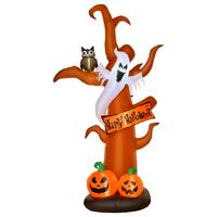 AUFBLASBAR Halloween Baum Gespenst mit LED Module für den Garten Polyester Braun - Braun, Kunststoff (107/274/156cm) - HOMCOM