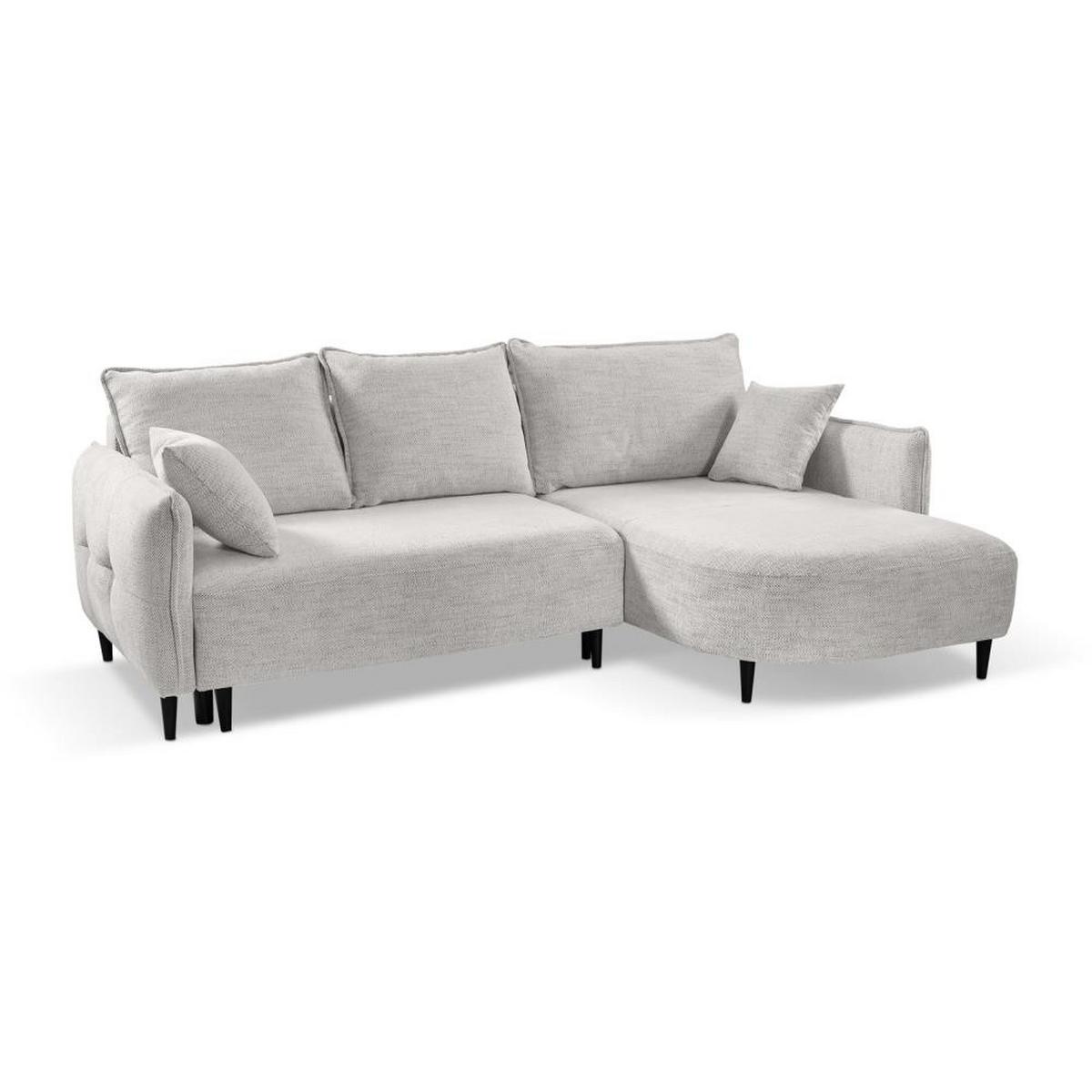 ECKSCHLAFSOFA Sycylia rechts beige - Beige/Schwarz, Textil (244/165cm) - Beautysofa