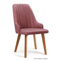 ESSZIMMERSTUHL (4er-Set) Daryl 52x91x60 Eiche geölt/Rosewood - Eichefarben/Dunkelrosa, Kunststoff (60/91/52cm) - 58aufmkessel