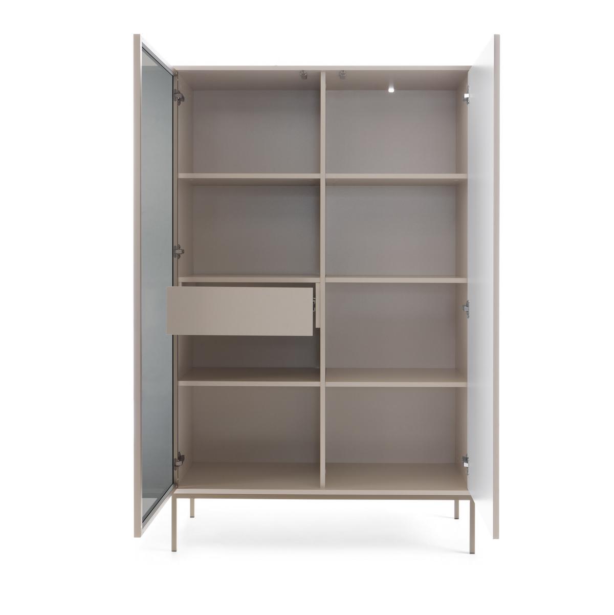 VITRINE SENTIERO 104 / 166 cm mit LED in Kaschmir - Kaschmir, Holzwerkstoff (104/166/39cm) - MASSENO