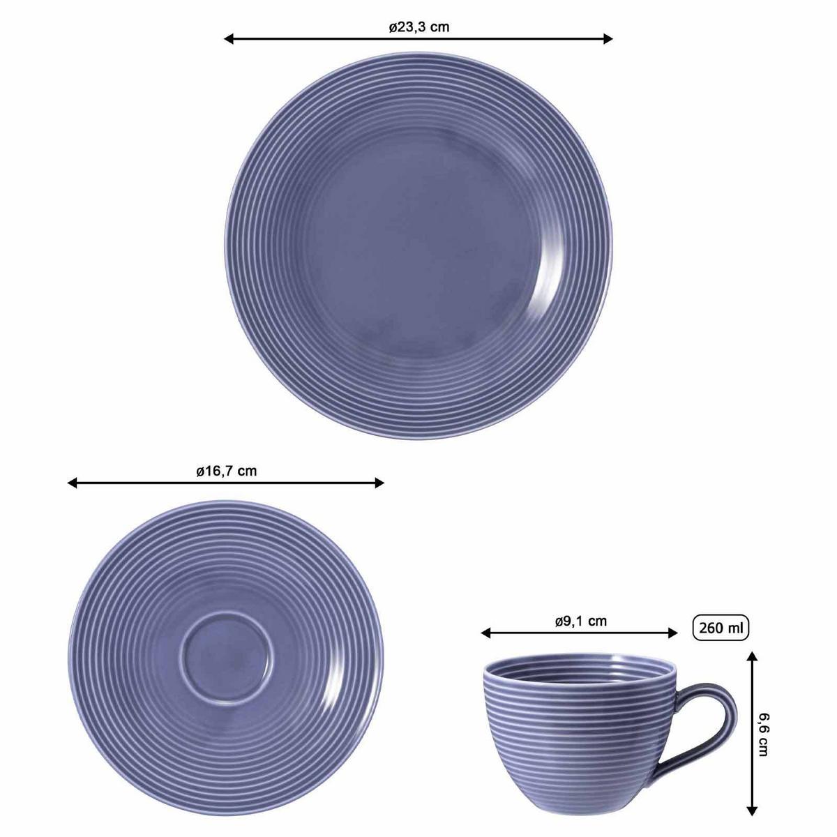 KAFFEESERVICE Beat Color Glaze Fliederblau 18-tlg. - Violett, Keramik (24/18.1/43cm) - Seltmann Weiden