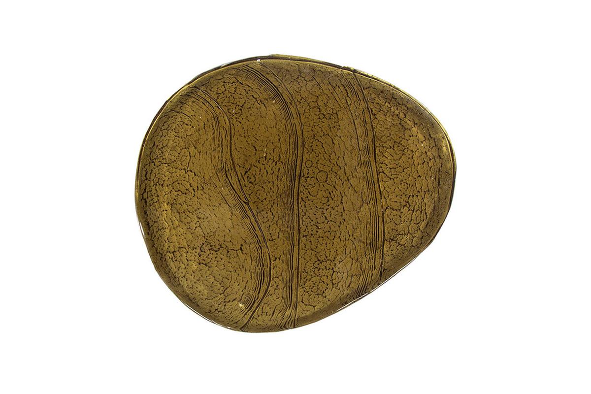BEISTELLTISCH DARI Gold Glas - Goldfarben, Glas/Metall (33/38/60cm) - KAWOLA