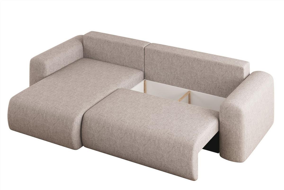 ECKSOFA Flora In Verita - Hellgrau, Holzwerkstoff/Textil (145/272cm) - Fun Möbel