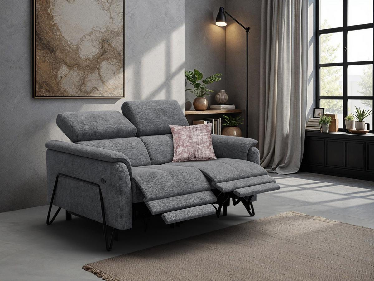 RELAXSOFA RODEN 2-Sitzer, dunkelgrau - Dunkelgrau, Holz/Textil (152/82/103cm) - Wozimo
