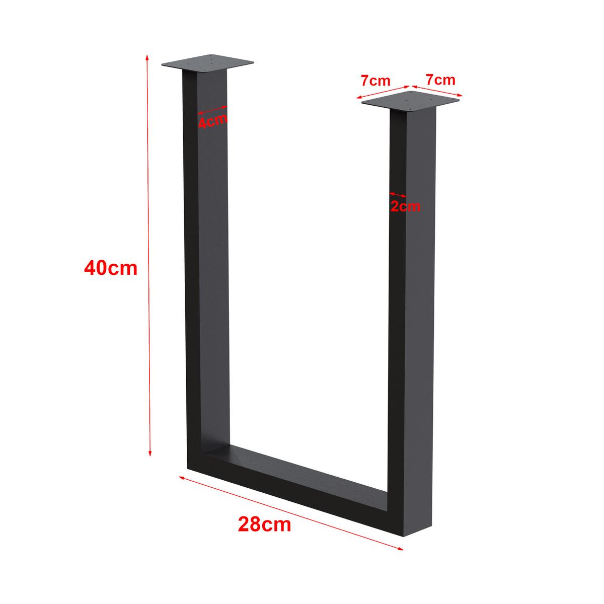 TISCHGESTELL-SET 2 TLG. Holsted - Schwarz, Metall (28/40/7cm) - [en.casa]