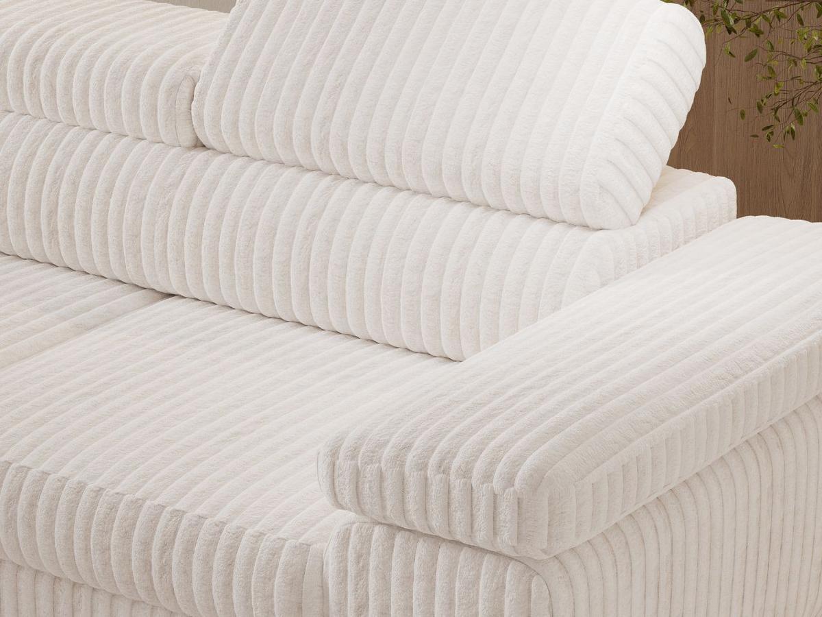 ECKSOFA Argon Creme Links - Creme/Schwarz, Holz/Textil (255/190cm) - Graingold