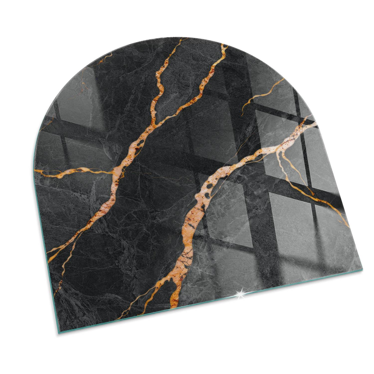 GLASPLATTE für Kamin 100x100 cm - Schwarz, Glas (100/100/0.4cm) - TULUP
