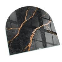 GLASPLATTE für Kamin 100x100 cm - Schwarz, Glas (100/100/0.4cm) - TULUP